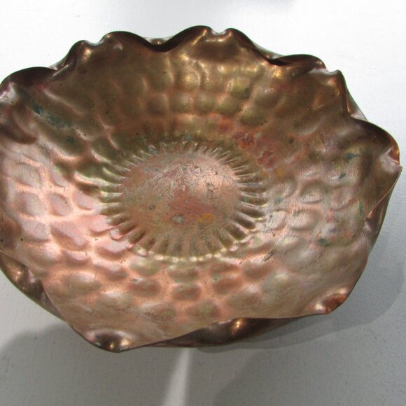 Vintage Hammered Copper Decorative Bowl - Picture 2 of 8